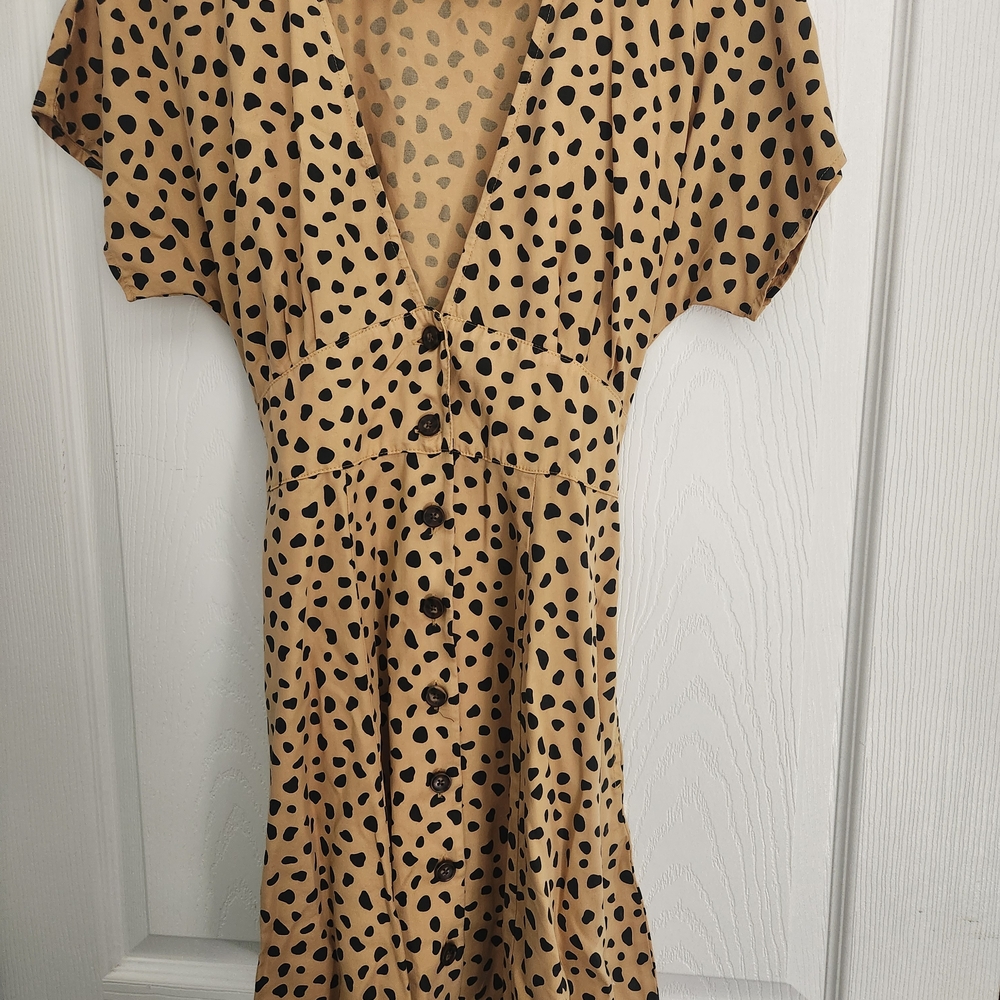 Marine Layer Beige and Black Patterned Top